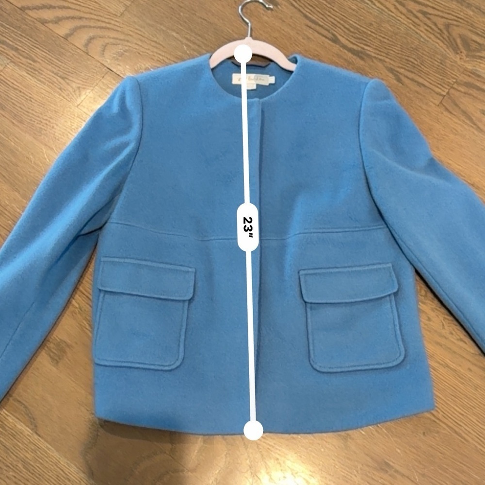 Boden Claudia Collarless Jacket Navy Size UK 8 US 4 cashmere and wool - Picture 7 of 11